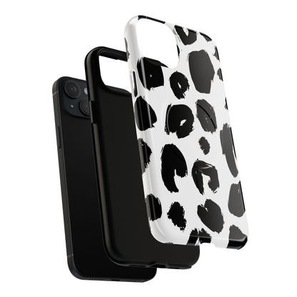 Ink Leopard Magnetic Phone Case — Black & White Animal Print Fashion Protective Cover