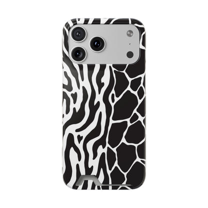 Animal Print Phone Case — Zebra & Giraffe Edition with Card Holder — Slim, Stylish, MagSafe
