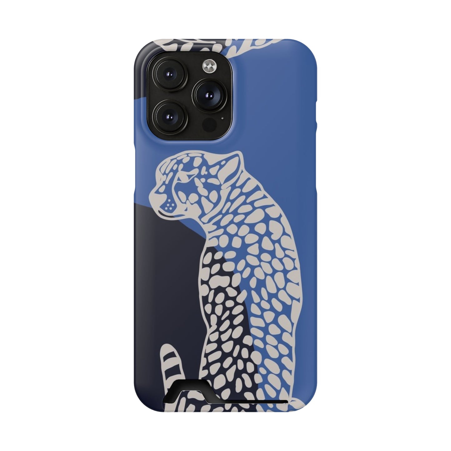 Leopard Bleu Card Phone Case — Blue Animal Print Card holder