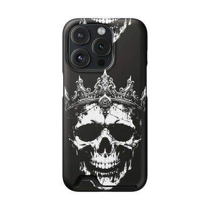 Crowned Chaos - Skull King Card-Holder Phone Case