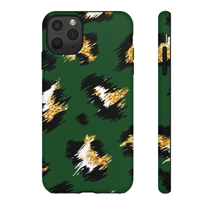 Green Leopard Print Phone Case – Tough Protective iPhone Cover