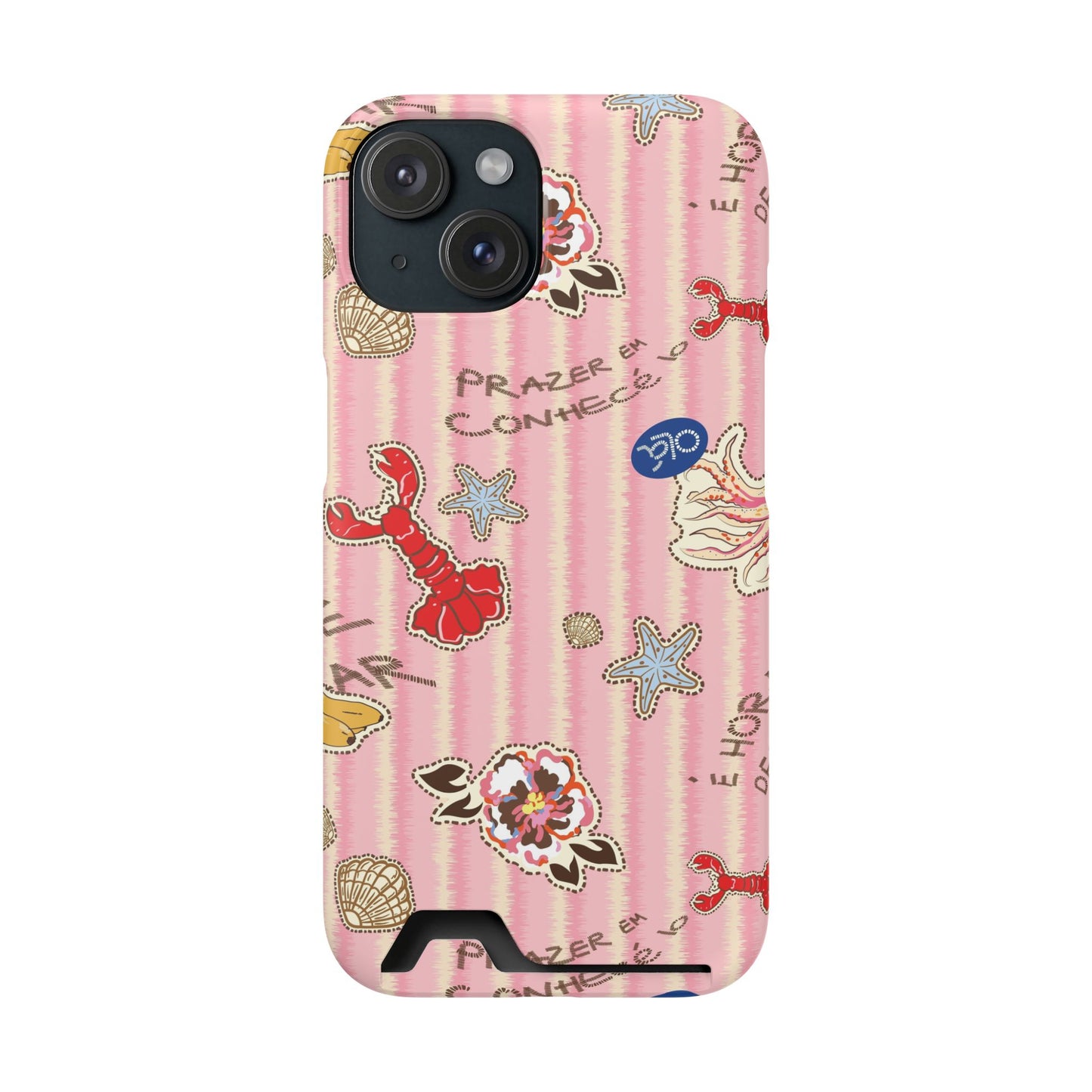 Pink Ocean Print iPhone Case – Cute Aesthetic Protective Phone Cover
