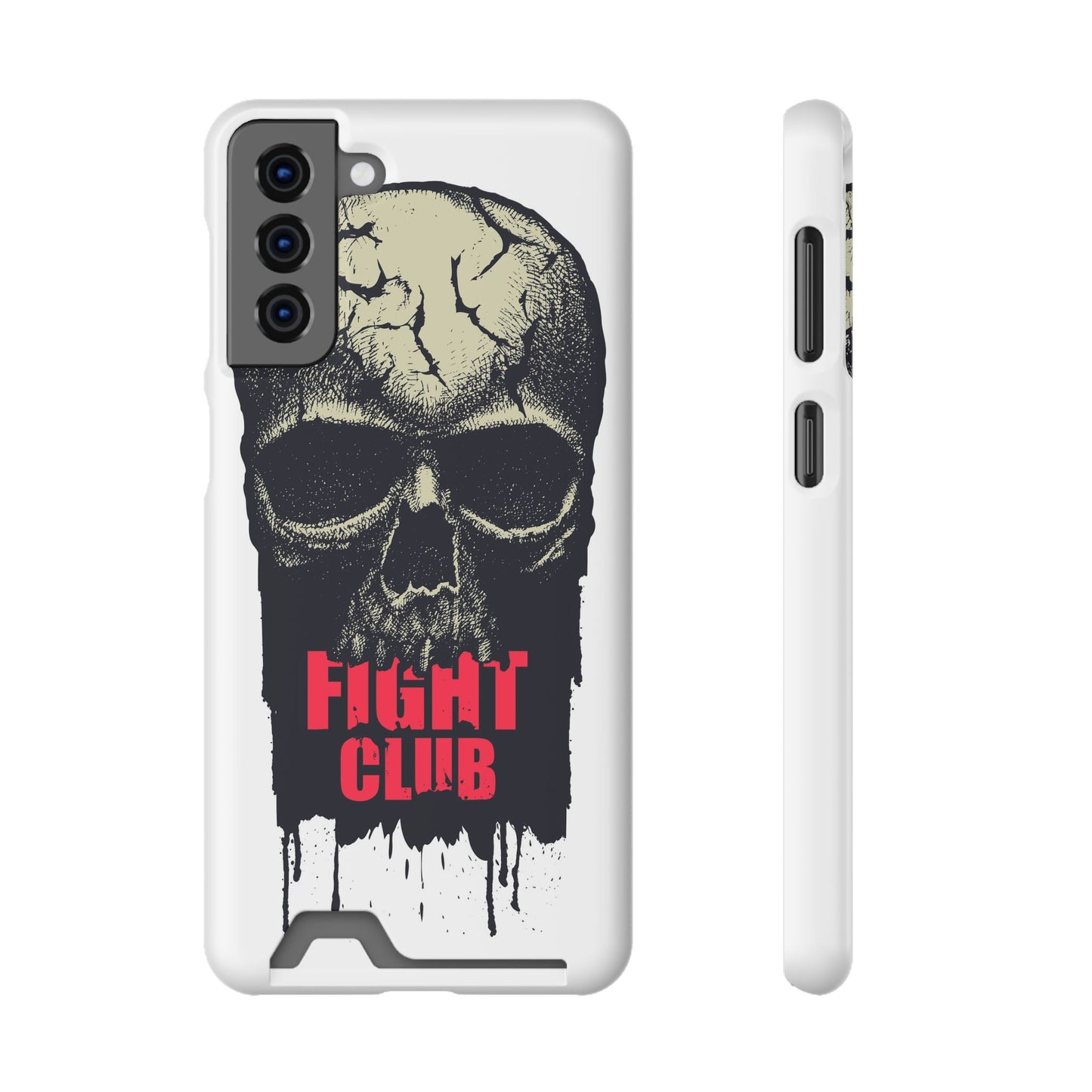 Fight Club Skull Phone Case with Card Holder — Bold Gothic Skull Design
