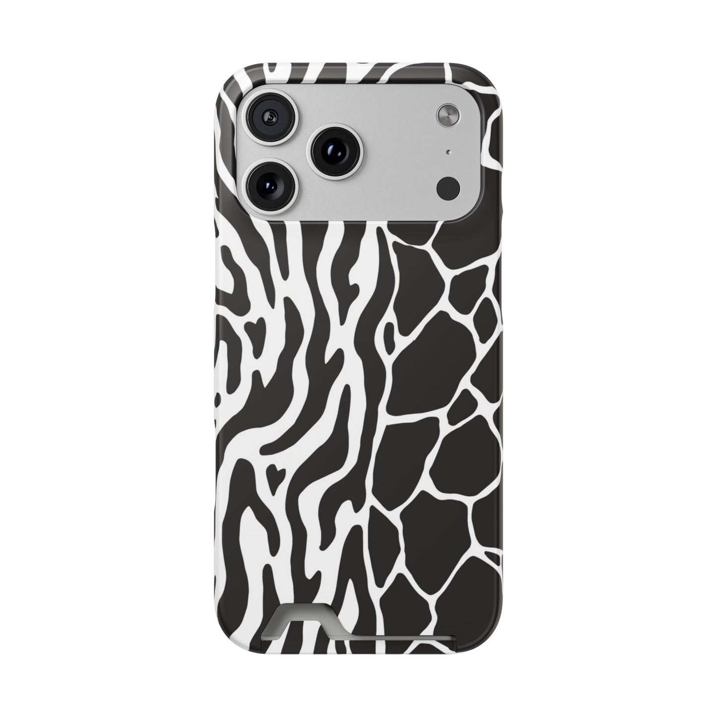 Animal Print Phone Case — Zebra & Giraffe Edition with Card Holder — Slim, Stylish, MagSafe