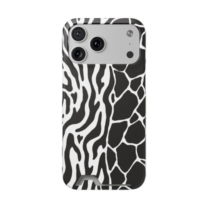 Animal Print Phone Case — Zebra & Giraffe Edition with Card Holder — Slim, Stylish, MagSafe