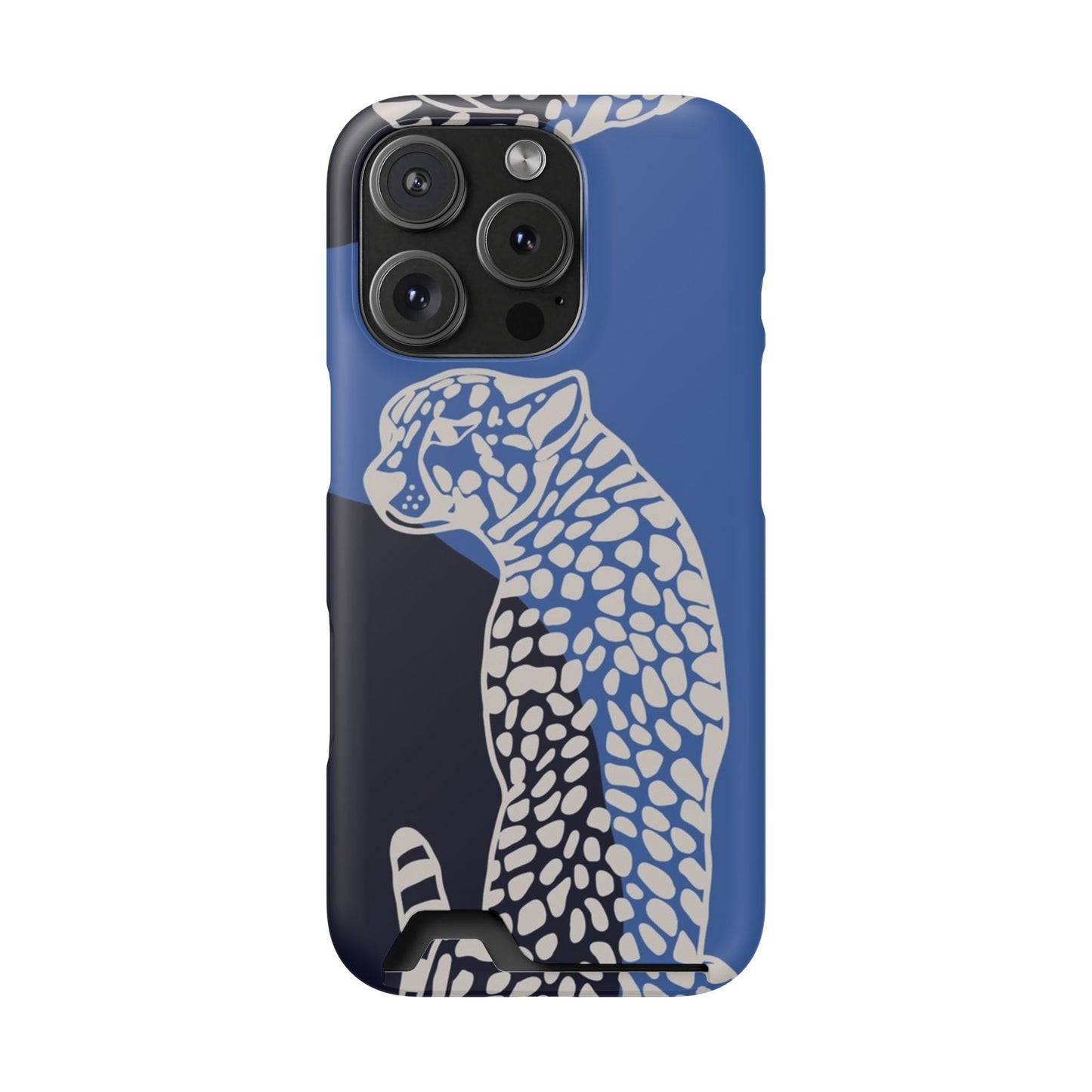 Leopard Bleu Card Phone Case — Blue Animal Print Card holder
