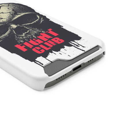 Fight Club Skull Phone Case with Card Holder — Bold Gothic Skull Design