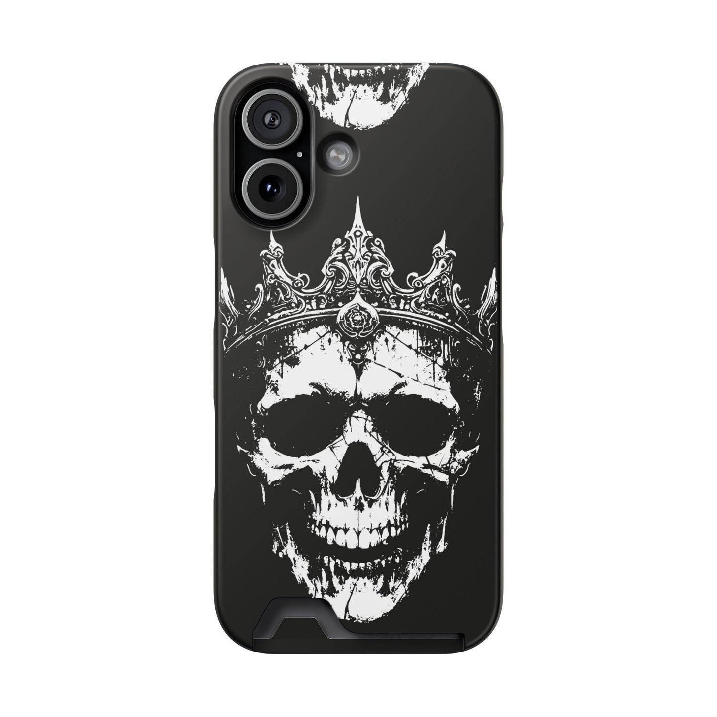 Crowned Chaos - Skull King Card-Holder Phone Case