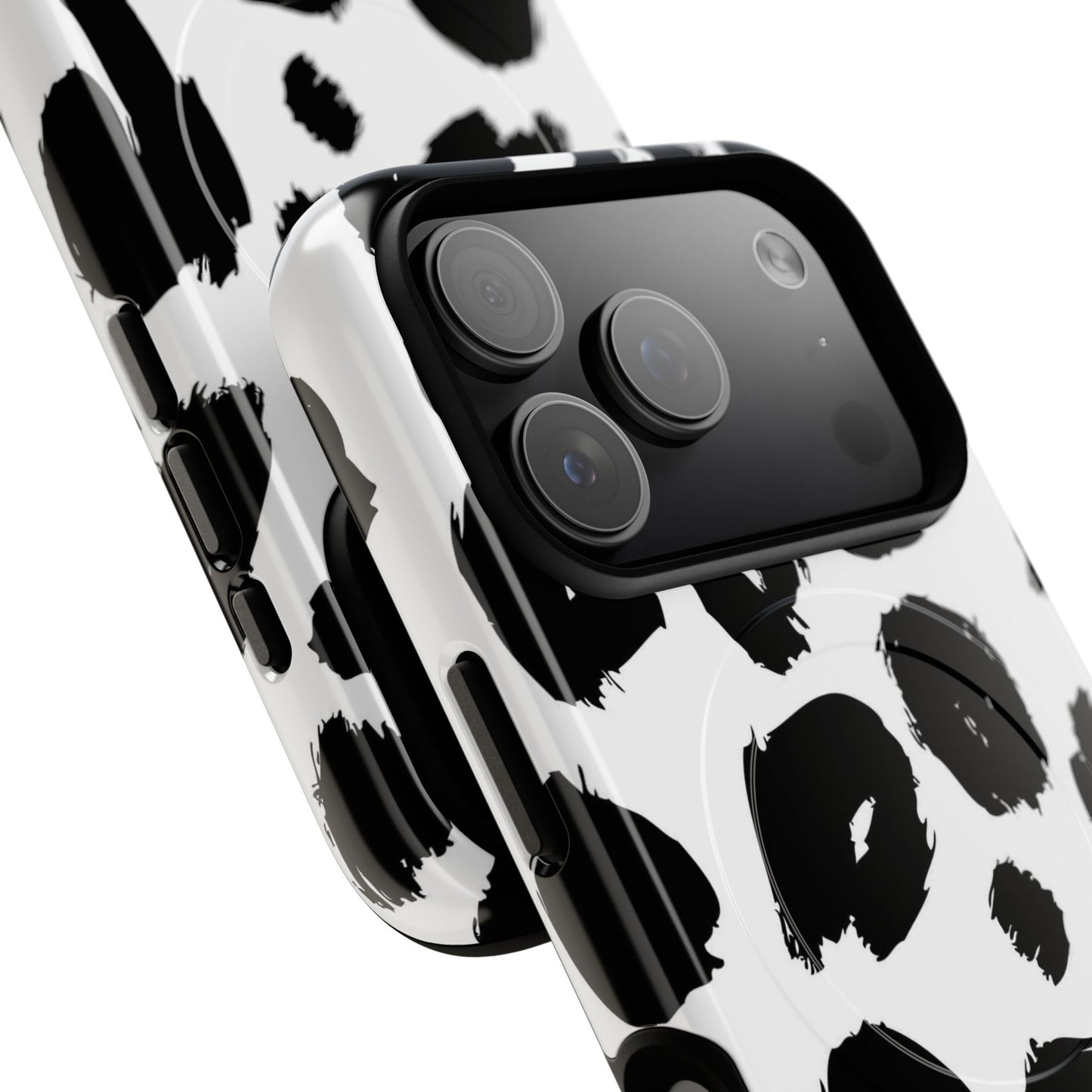 Ink Leopard Magnetic Phone Case — Black & White Animal Print Fashion Protective Cover