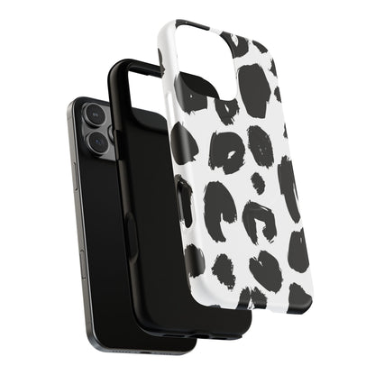 Ink Leopard Magnetic Phone Case — Black & White Animal Print Fashion Protective Cover