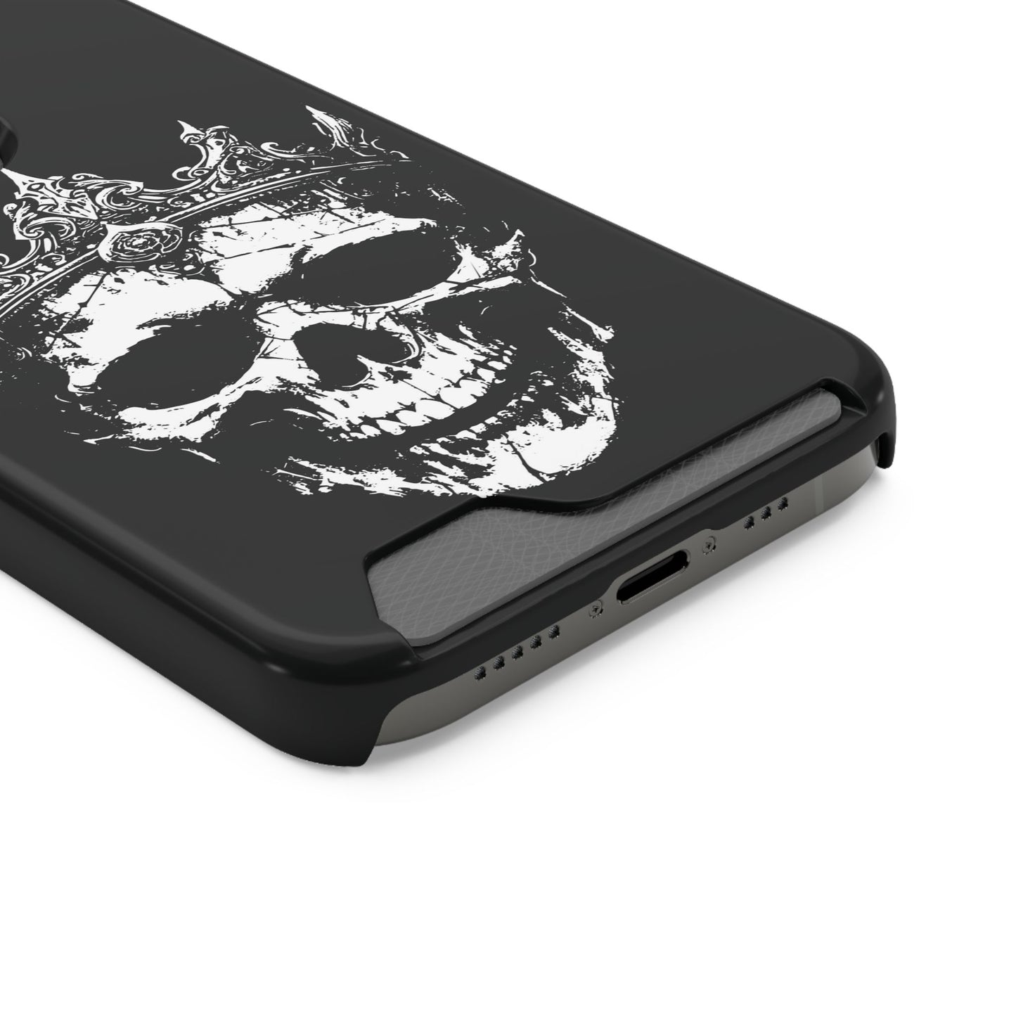 Crowned Chaos - Skull King Card-Holder Phone Case