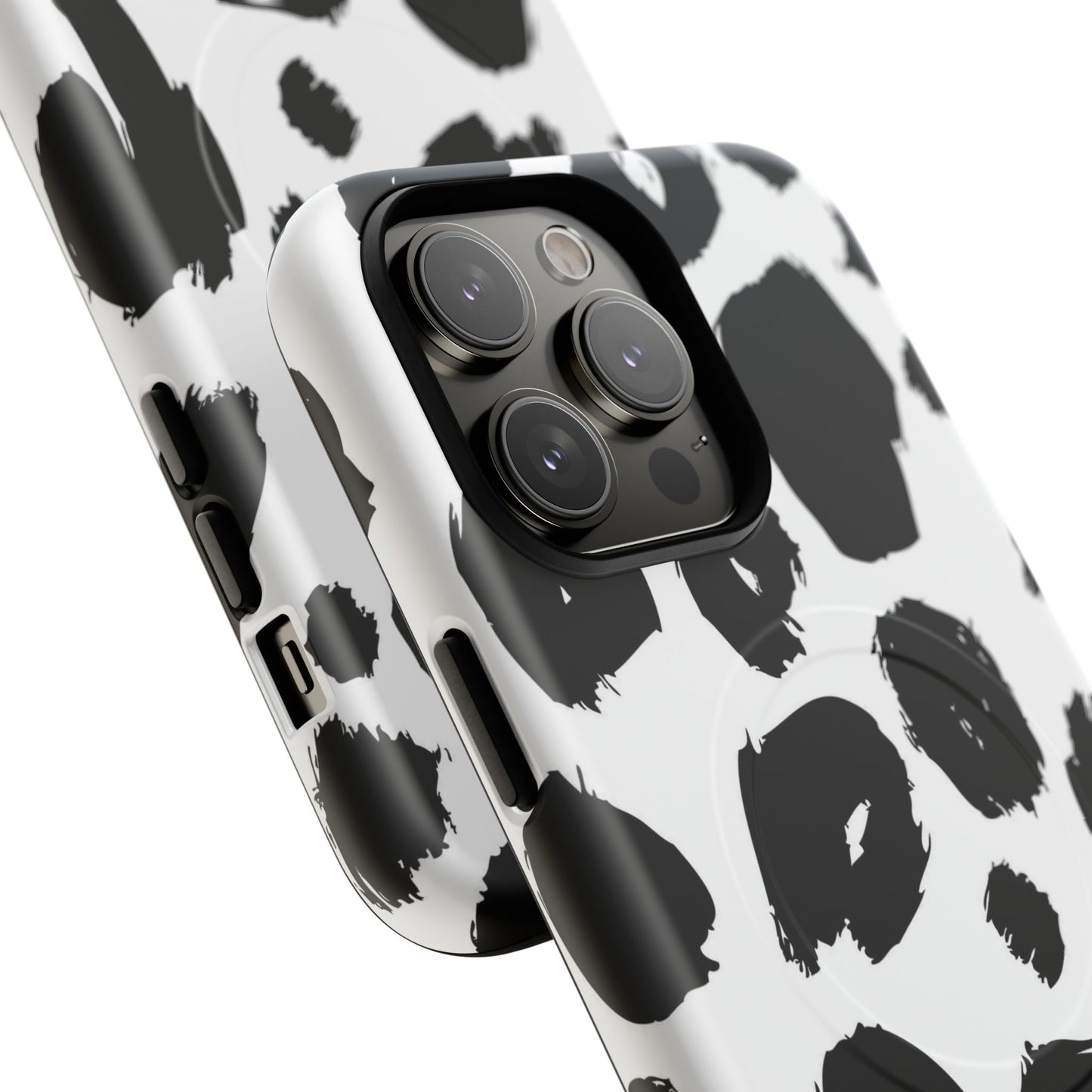 Ink Leopard Magnetic Phone Case — Black & White Animal Print Fashion Protective Cover