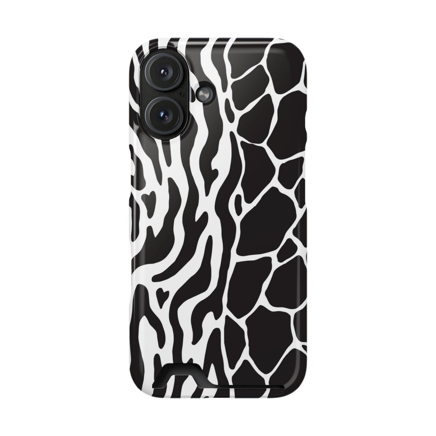 Animal Print Phone Case — Zebra & Giraffe Edition with Card Holder — Slim, Stylish, MagSafe