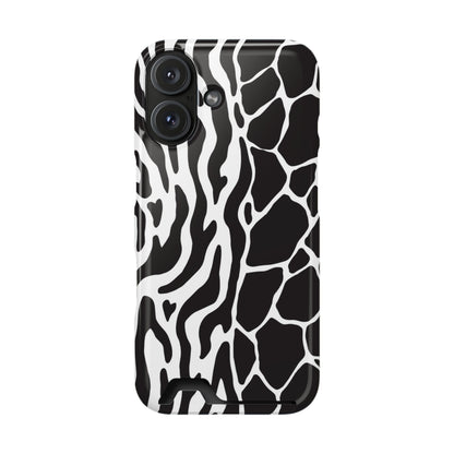 Animal Print Phone Case — Zebra & Giraffe Edition with Card Holder — Slim, Stylish, MagSafe