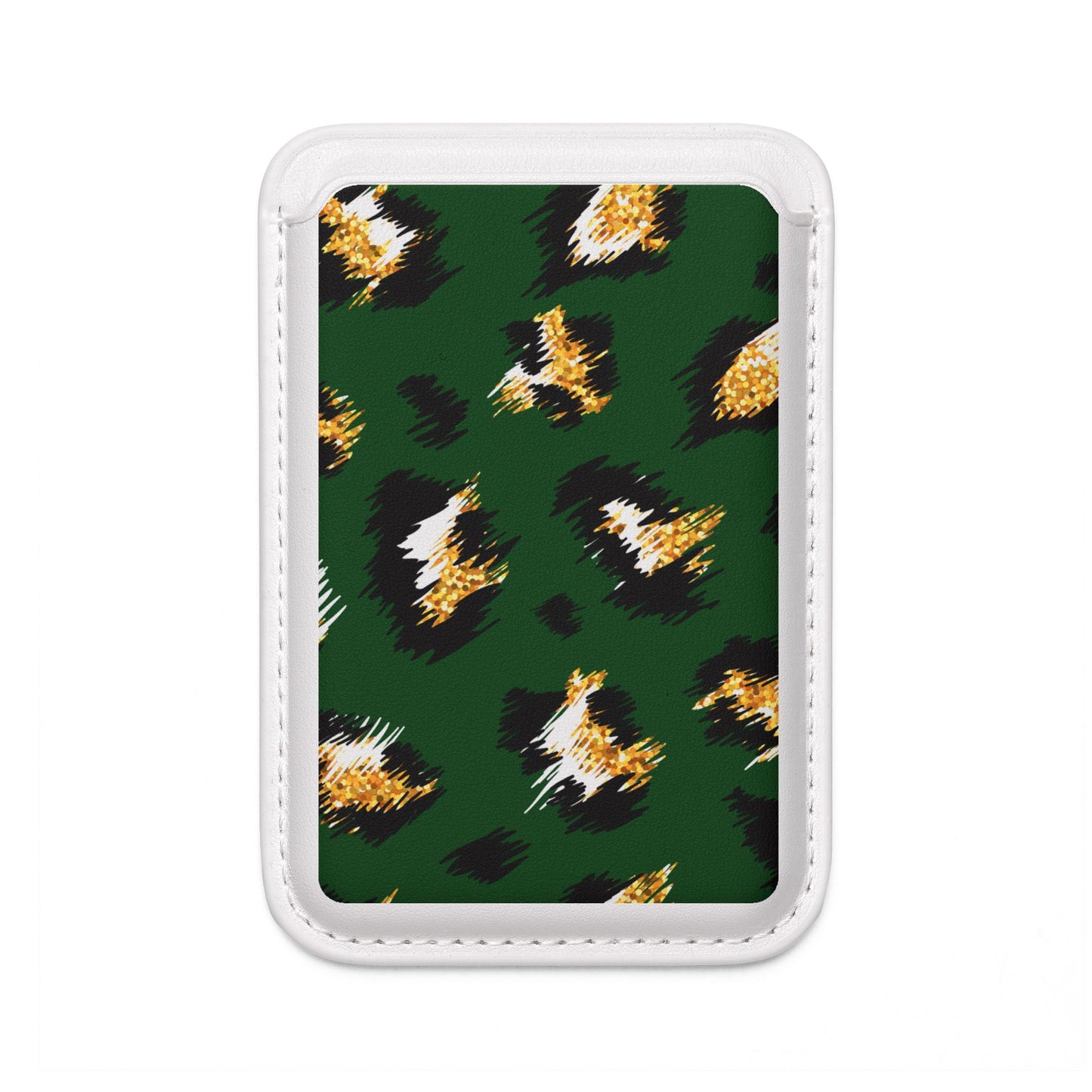 Green Leopard Print Vegan MagSafe Wallet — Card Holder for iPhone