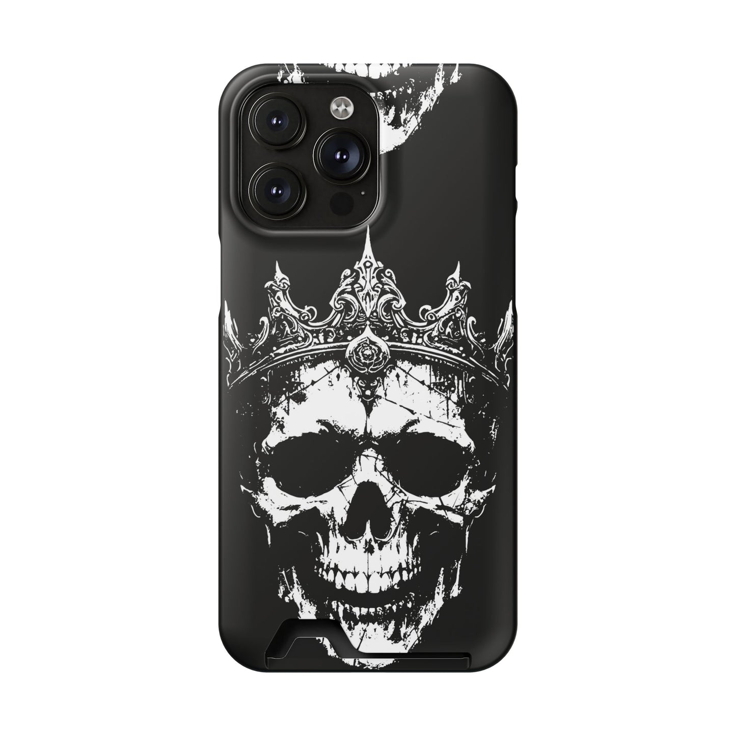 Crowned Chaos - Skull King Card-Holder Phone Case