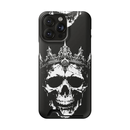 Crowned Chaos - Skull King Card-Holder Phone Case