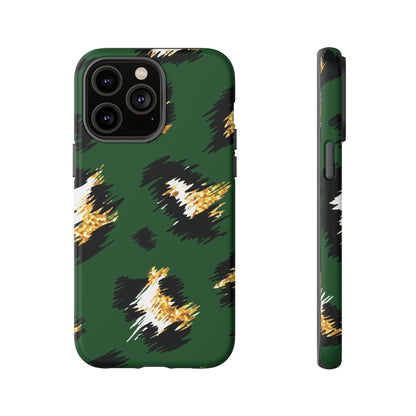 Green Leopard Print Phone Case – Tough Protective iPhone Cover