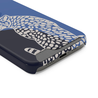 Leopard Bleu Card Phone Case — Blue Animal Print Card holder