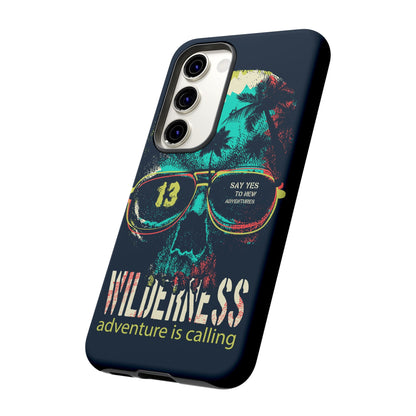 Wilderness Adventure Phone Case — 'Adventure Is Calling' Skull Sunglasses Design