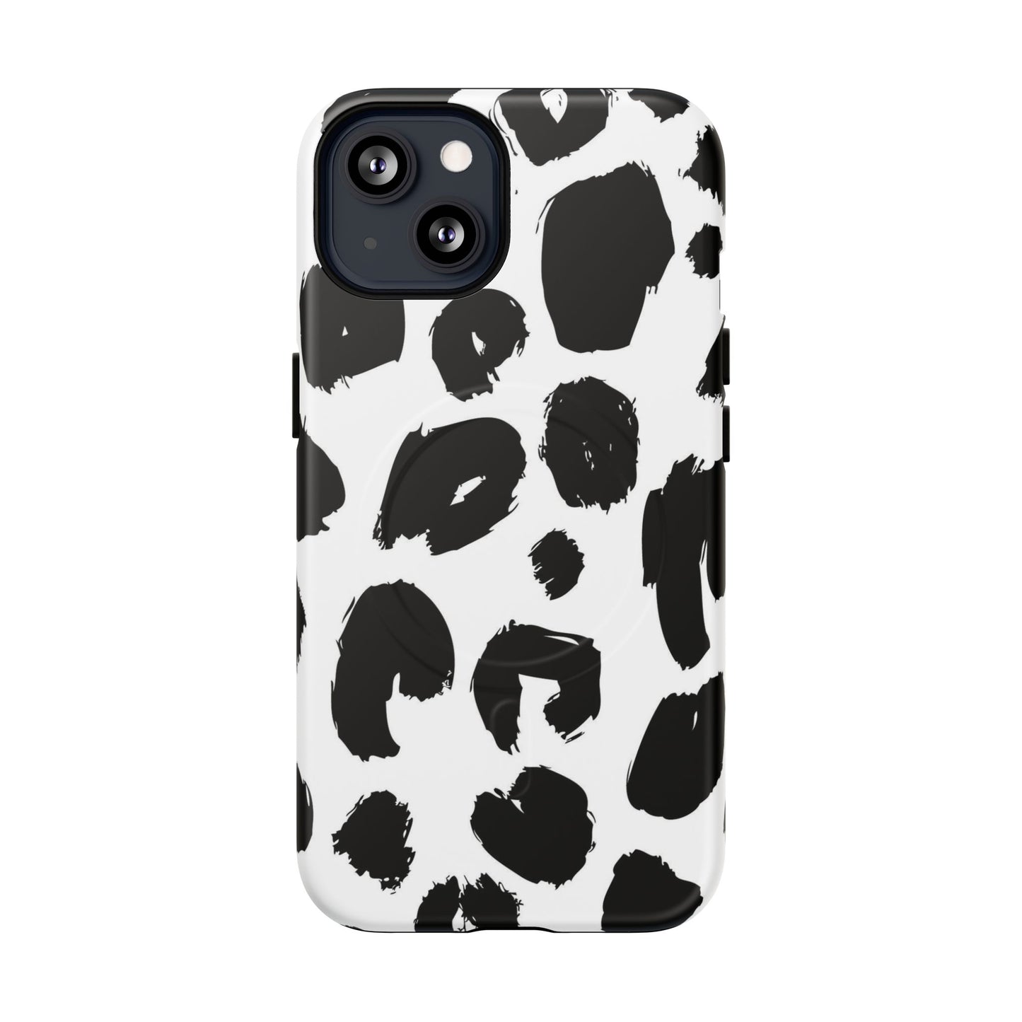 Ink Leopard Magnetic Phone Case — Black & White Animal Print Fashion Protective Cover