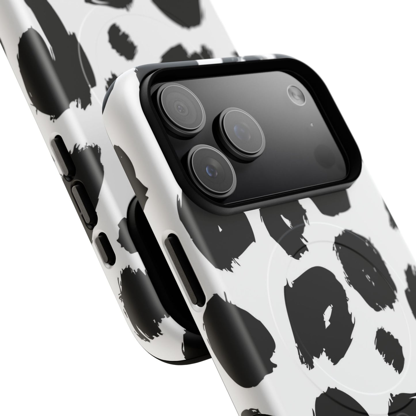 Ink Leopard Magnetic Phone Case — Black & White Animal Print Fashion Protective Cover