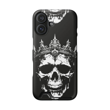 Crowned Chaos - Skull King Card-Holder Phone Case