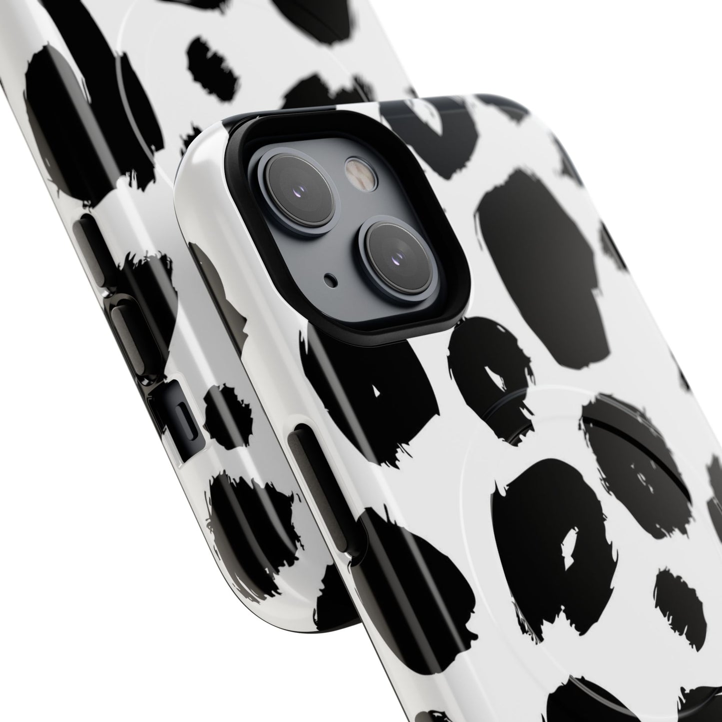 Ink Leopard Magnetic Phone Case — Black & White Animal Print Fashion Protective Cover