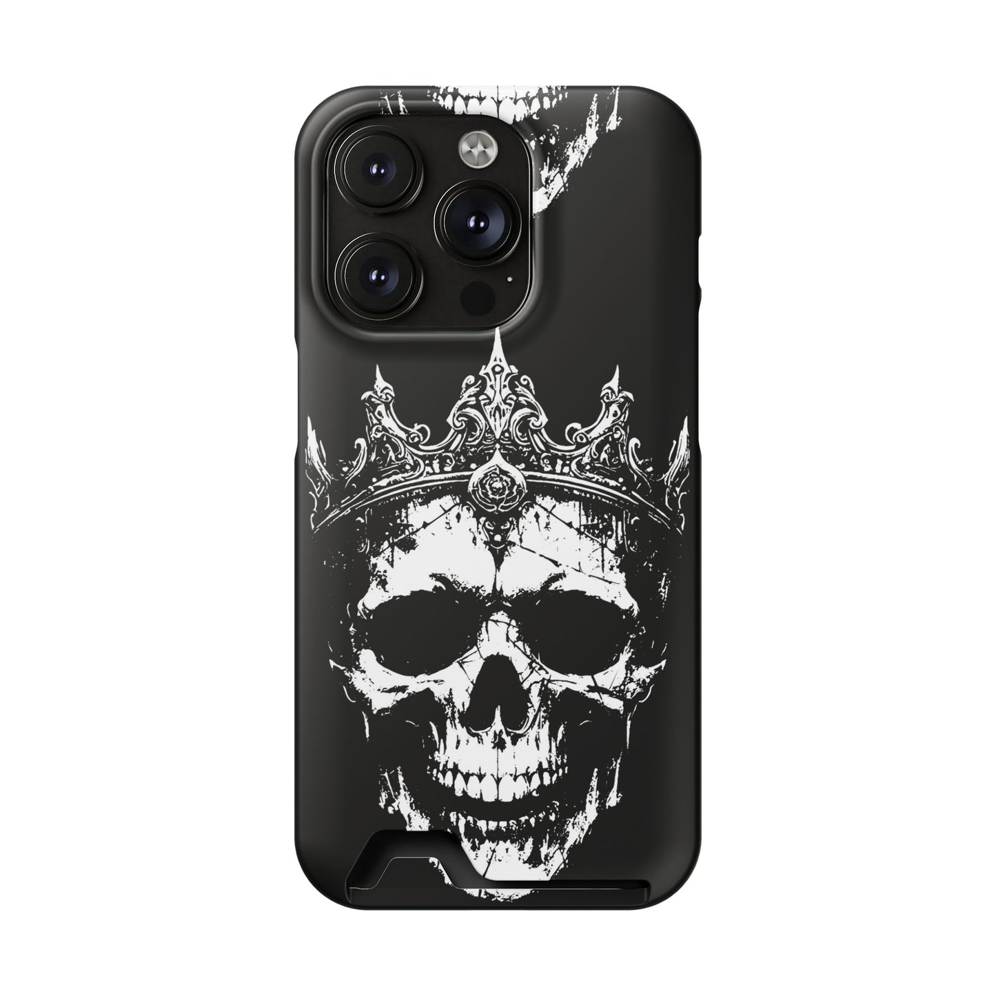Crowned Chaos - Skull King Card-Holder Phone Case