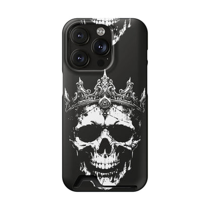 Crowned Chaos - Skull King Card-Holder Phone Case