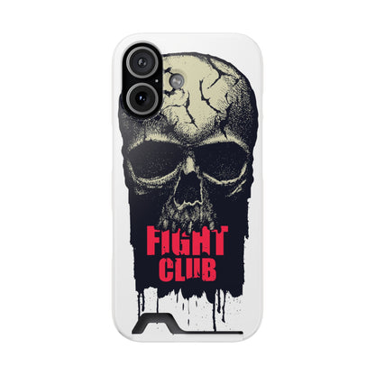Fight Club Skull Phone Case with Card Holder — Bold Gothic Skull Design