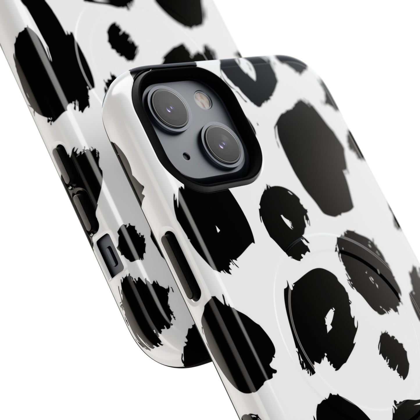 Ink Leopard Magnetic Phone Case — Black & White Animal Print Fashion Protective Cover