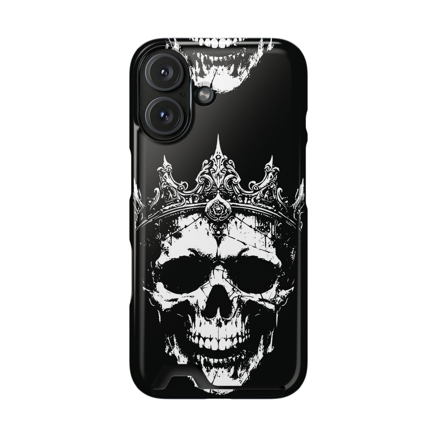 Crowned Chaos - Skull King Card-Holder Phone Case