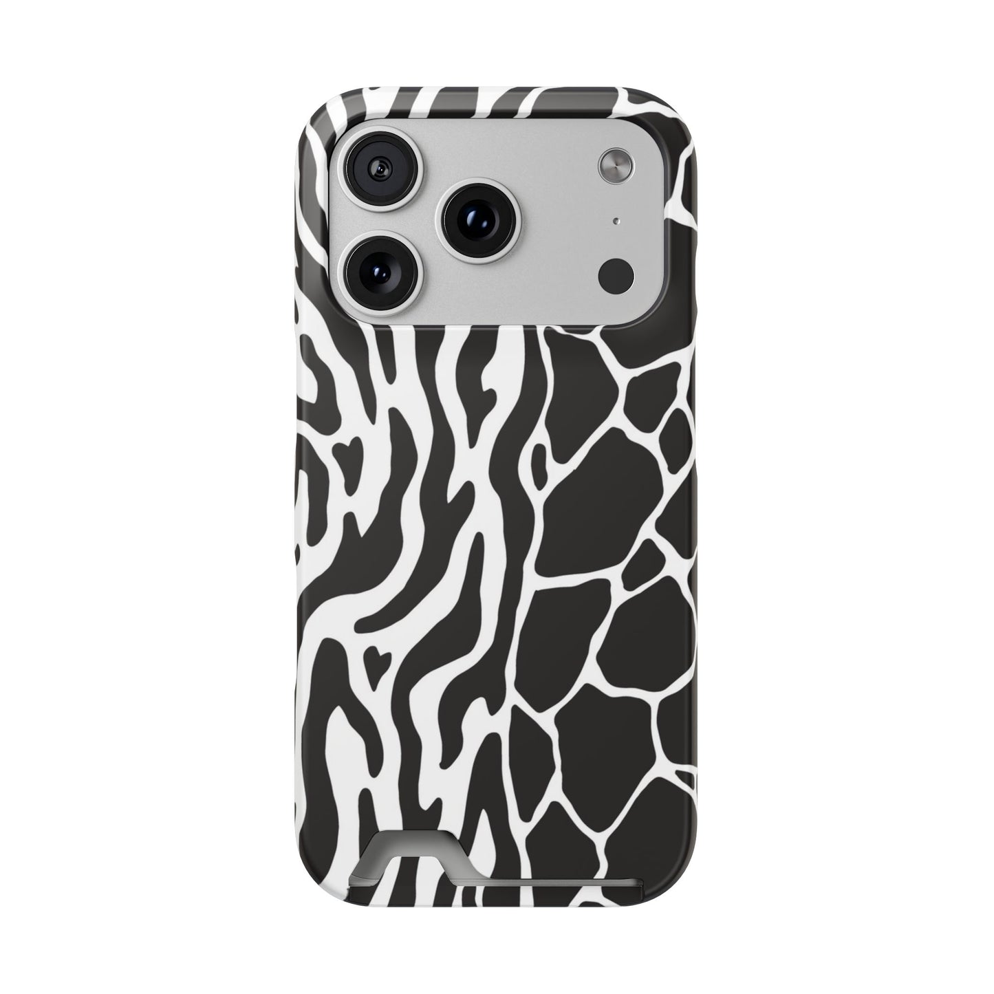 Animal Print Phone Case — Zebra & Giraffe Edition with Card Holder — Slim, Stylish, MagSafe