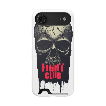 Fight Club Skull Phone Case with Card Holder — Bold Gothic Skull Design