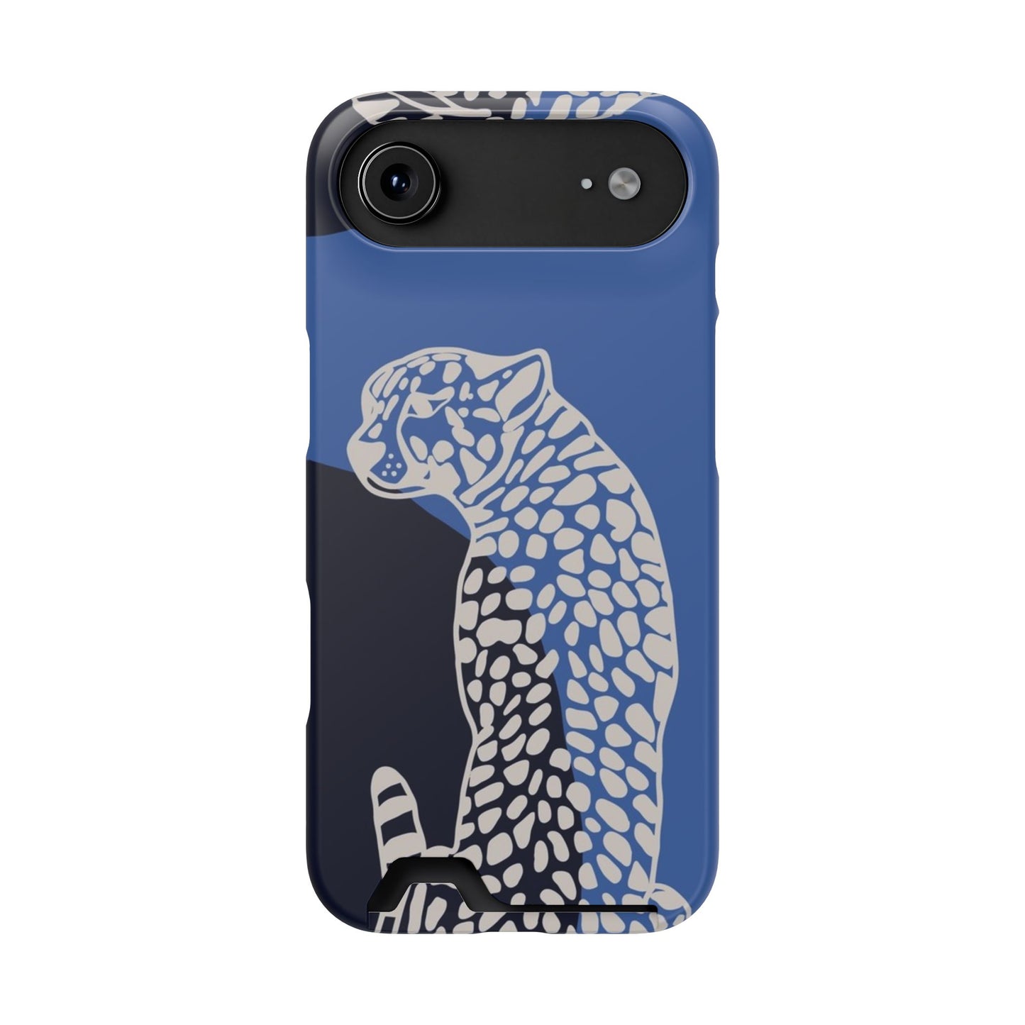 Leopard Bleu Card Phone Case — Blue Animal Print Card holder