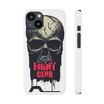 Fight Club Skull Phone Case with Card Holder — Bold Gothic Skull Design