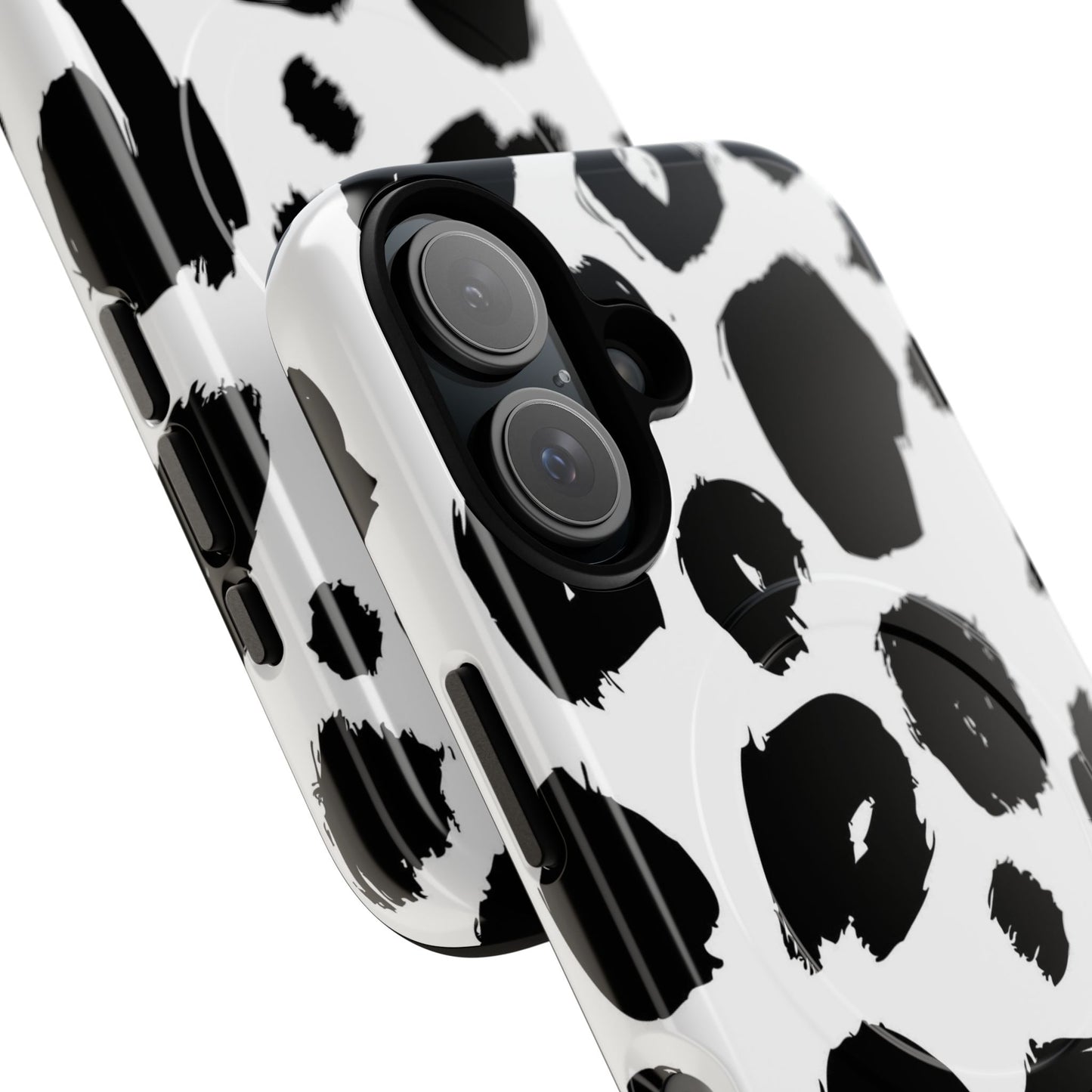 Ink Leopard Magnetic Phone Case — Black & White Animal Print Fashion Protective Cover