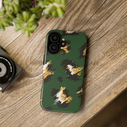 Green Leopard Print Phone Case – Tough Protective iPhone Cover