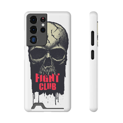 Fight Club Skull Phone Case with Card Holder — Bold Gothic Skull Design
