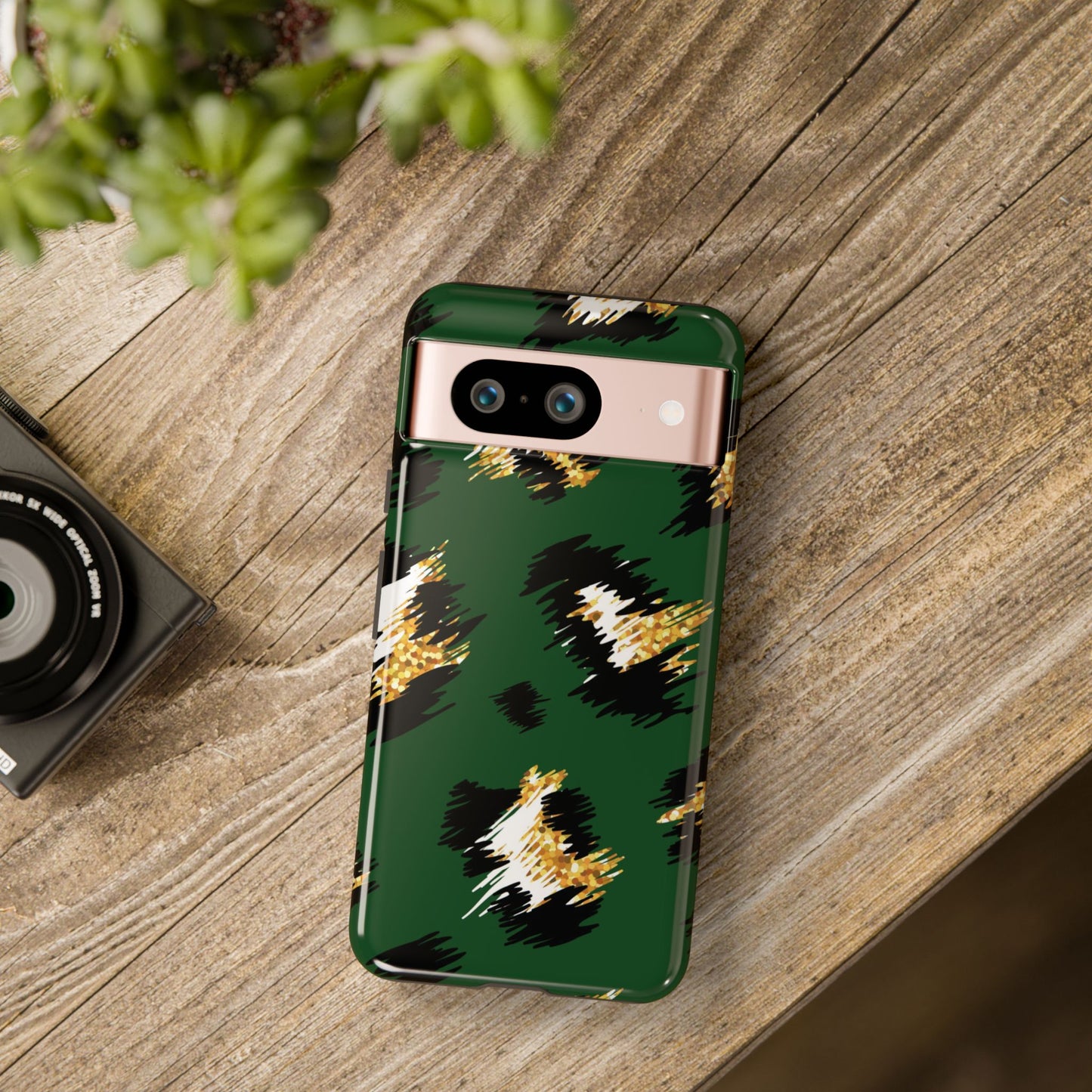 Green Leopard Print Phone Case – Tough Protective iPhone Cover