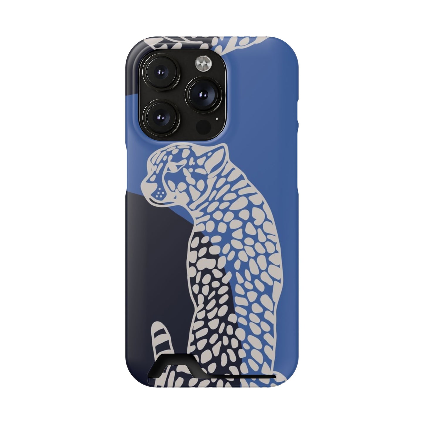 Leopard Bleu Card Phone Case — Blue Animal Print Card holder