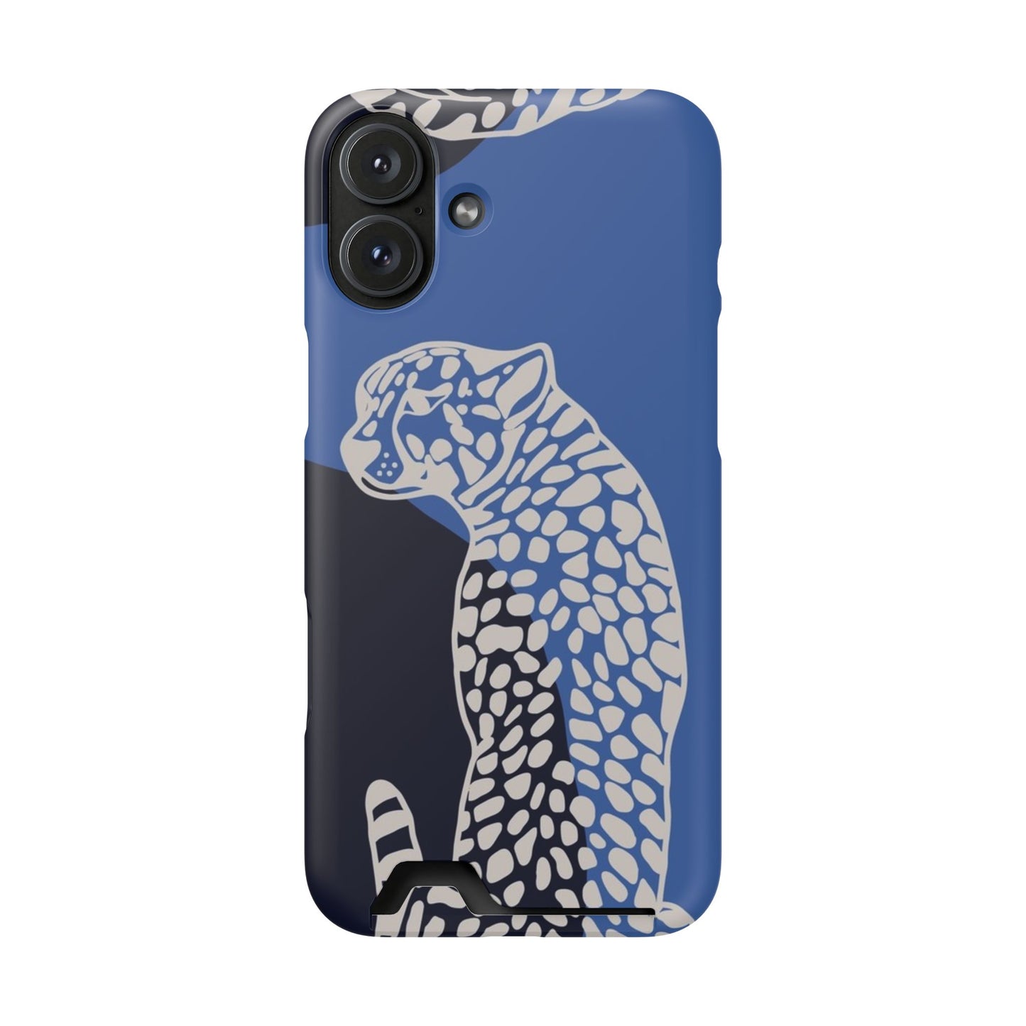Leopard Bleu Card Phone Case — Blue Animal Print Card holder