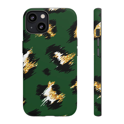 Green Leopard Print Phone Case – Tough Protective iPhone Cover
