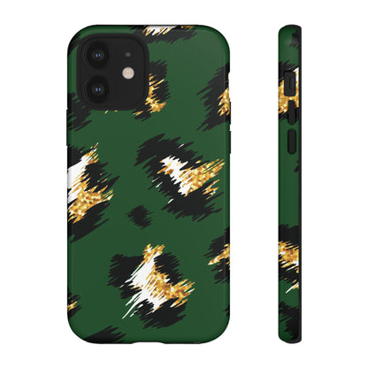 Green Leopard Print Phone Case – Tough Protective iPhone Cover