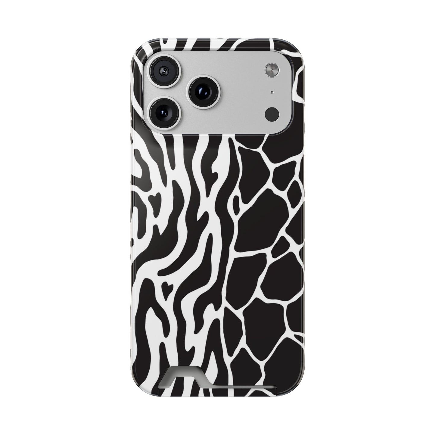 Animal Print Phone Case — Zebra & Giraffe Edition with Card Holder — Slim, Stylish, MagSafe