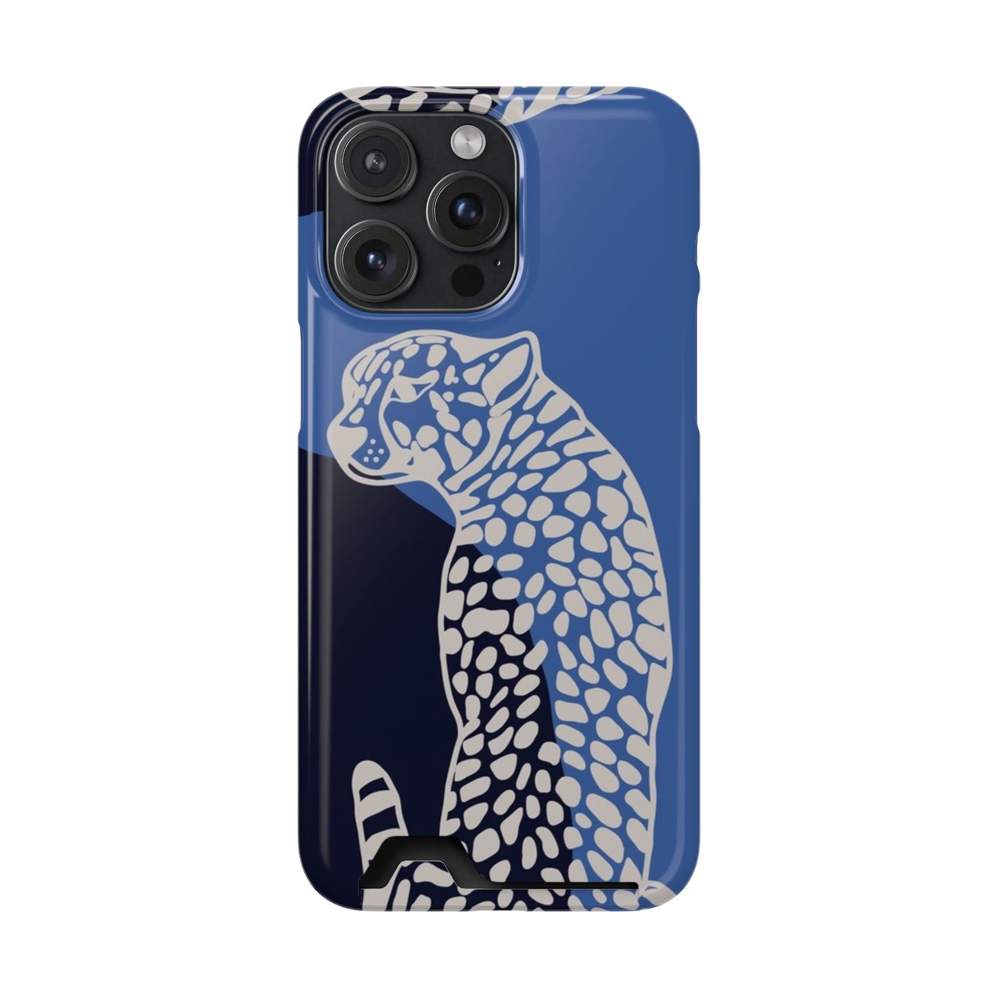 Leopard Bleu Card Phone Case — Blue Animal Print Card holder