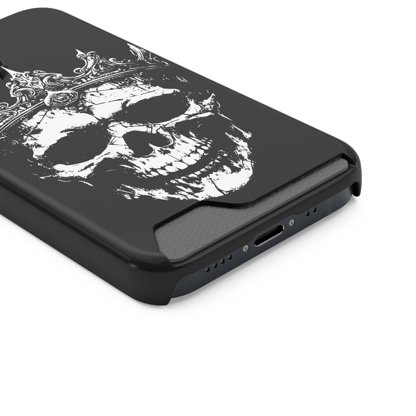 Crowned Chaos - Skull King Card-Holder Phone Case