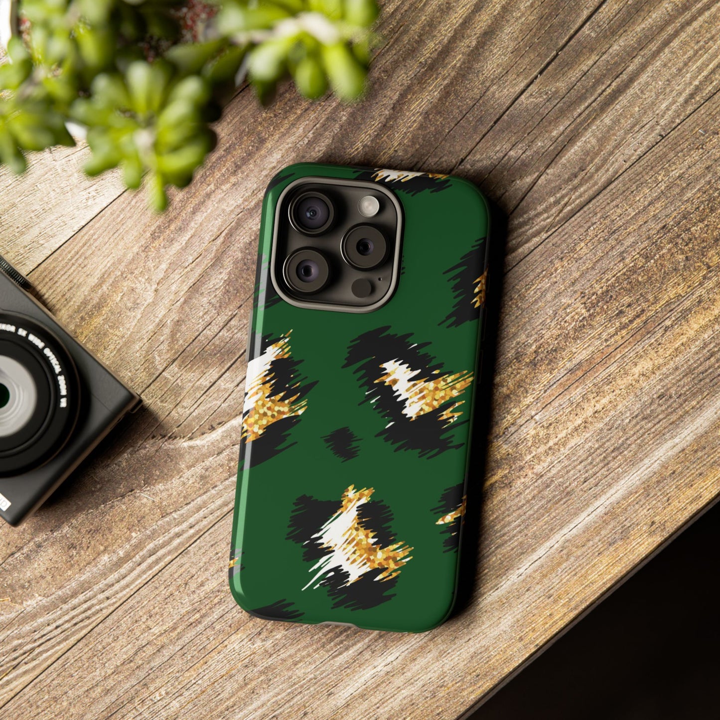 Green Leopard Print Phone Case – Tough Protective iPhone Cover