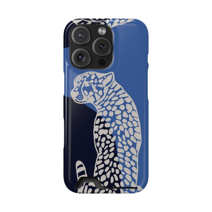 Leopard Bleu Card Phone Case — Blue Animal Print Card holder